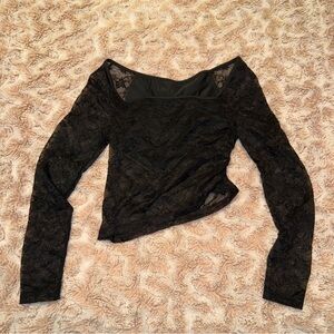 Shein Elegant Black Lace Symmetrical Top